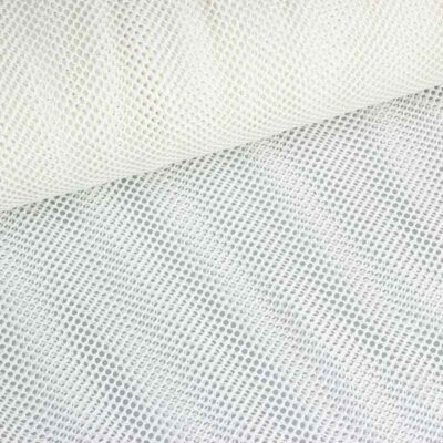 Elastische netstof glitter wit