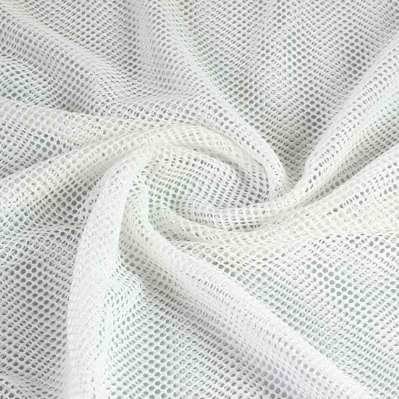 Elastische netstof glitter wit