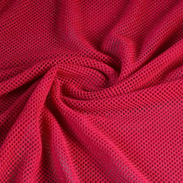 Elastische netstof glitter fuchsia