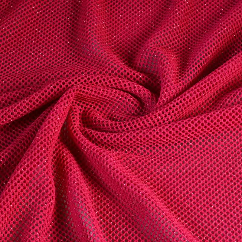 Elastische netstof glitter fuchsia
