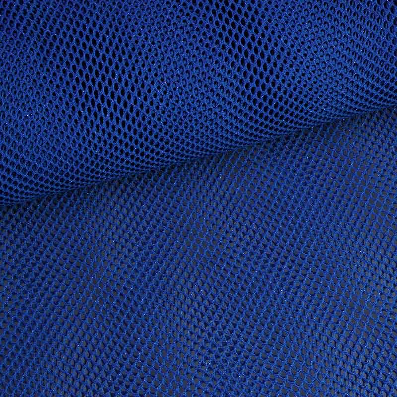 Elastische netstof glitter kobalt
