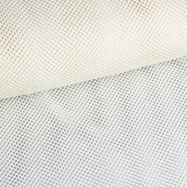Elastische netstof glitter ecru