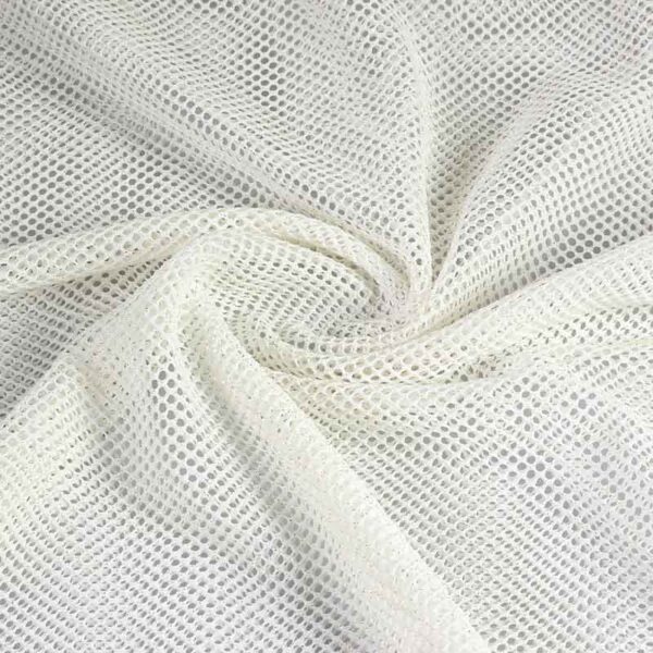 Elastische netstof glitter ecru