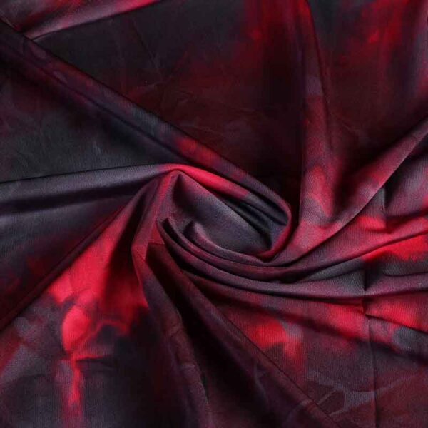 Lycra badpakstof tye dye rood bordeaux