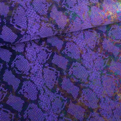 Stretch 4 way stof snake foil paars