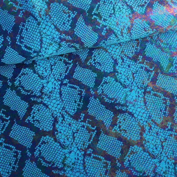 Stretch 4 way stof snake foil aqua