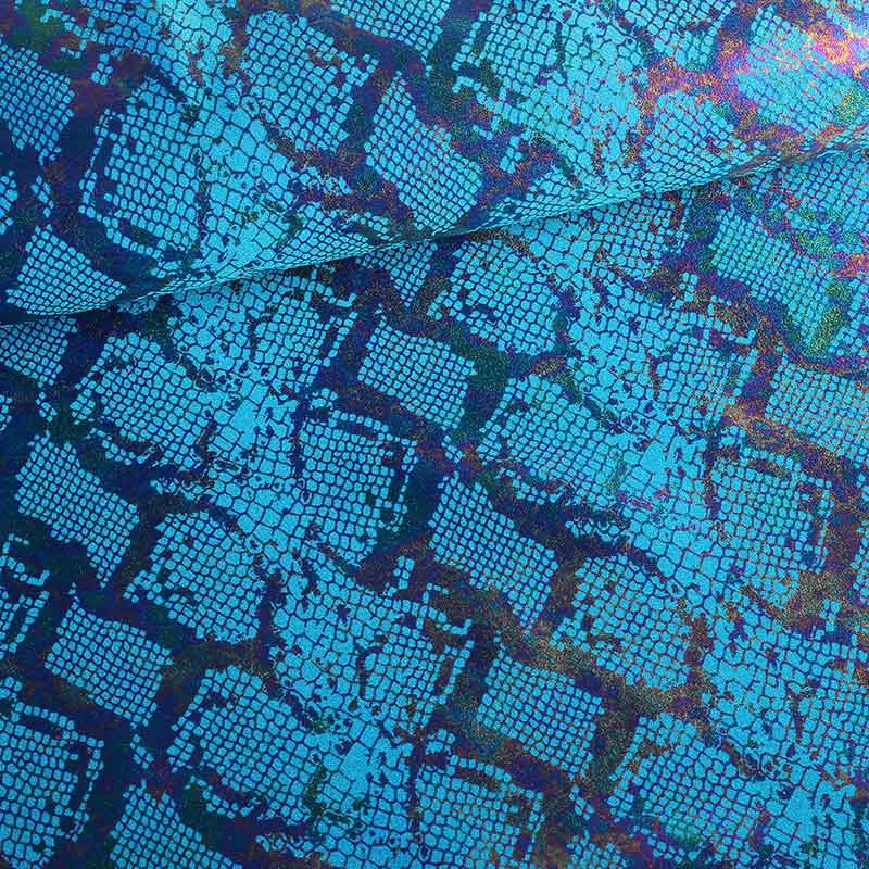 Stretch 4 way stof snake foil aqua