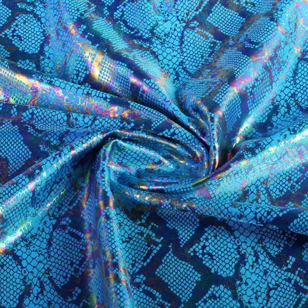 Stretch 4 way stof snake foil aqua