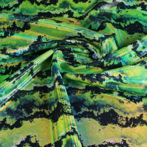 Stretch 4 way foil stof groen