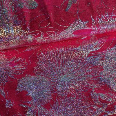Stretch 4-way Japan foil stof fuchsia