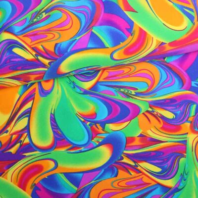Stretch 4 way stof fantasy multicolor