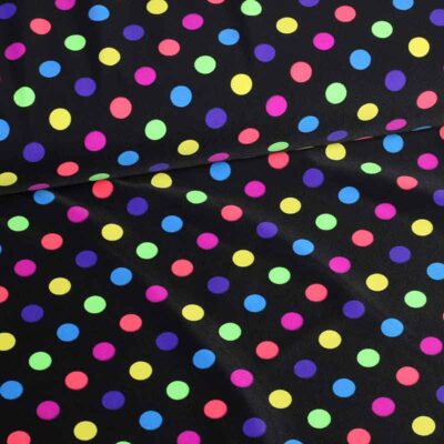 Stretch 4 way stof clown multicolor stip