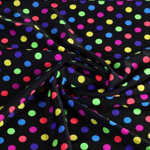 Stretch 4 way stof clown multicolor stip