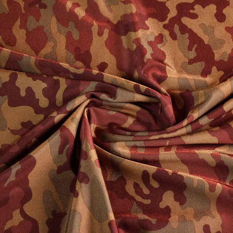 Stretch 4 way stof camouflage legergroen
