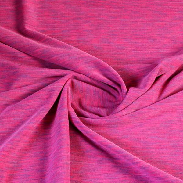 Tricot stretch stof melange fuchsia