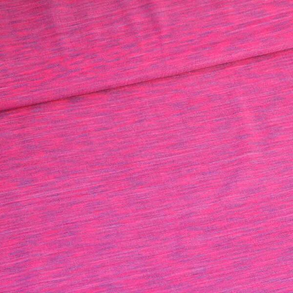 Tricot stretch stof melange fuchsia