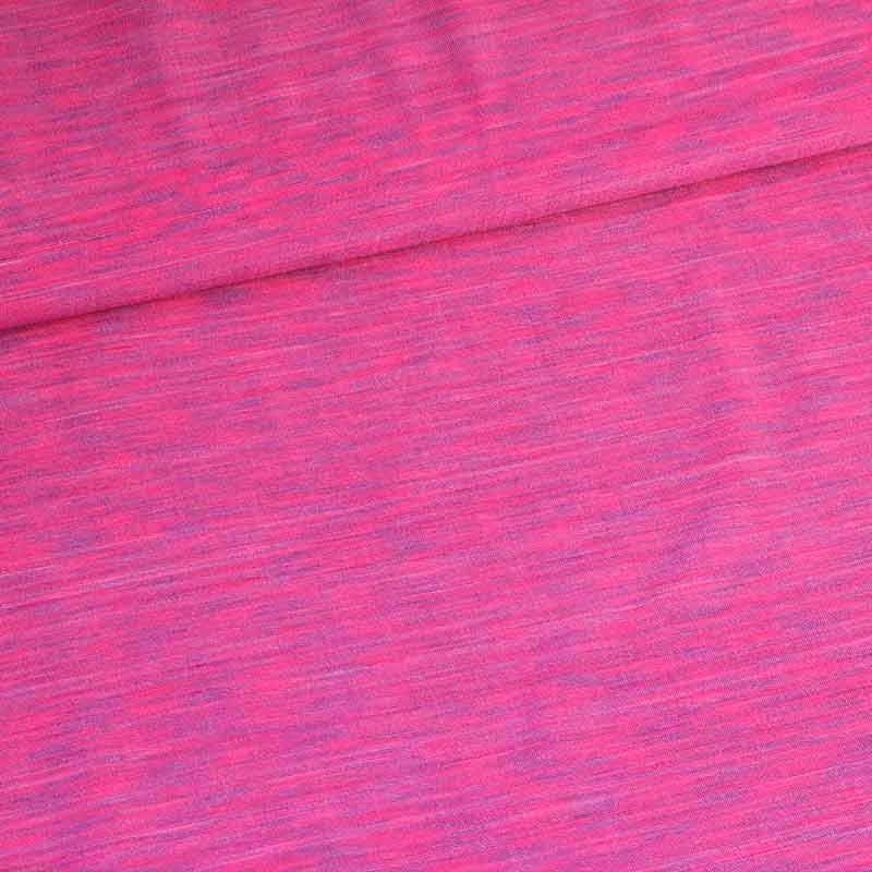 Tricot stretch stof melange fuchsia