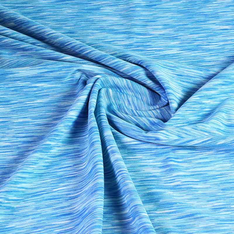 Tricot stretch stof aqua melange
