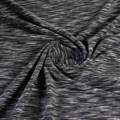 Tricot stretch stof grijs melange