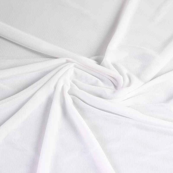 Stretch mesh stof wit