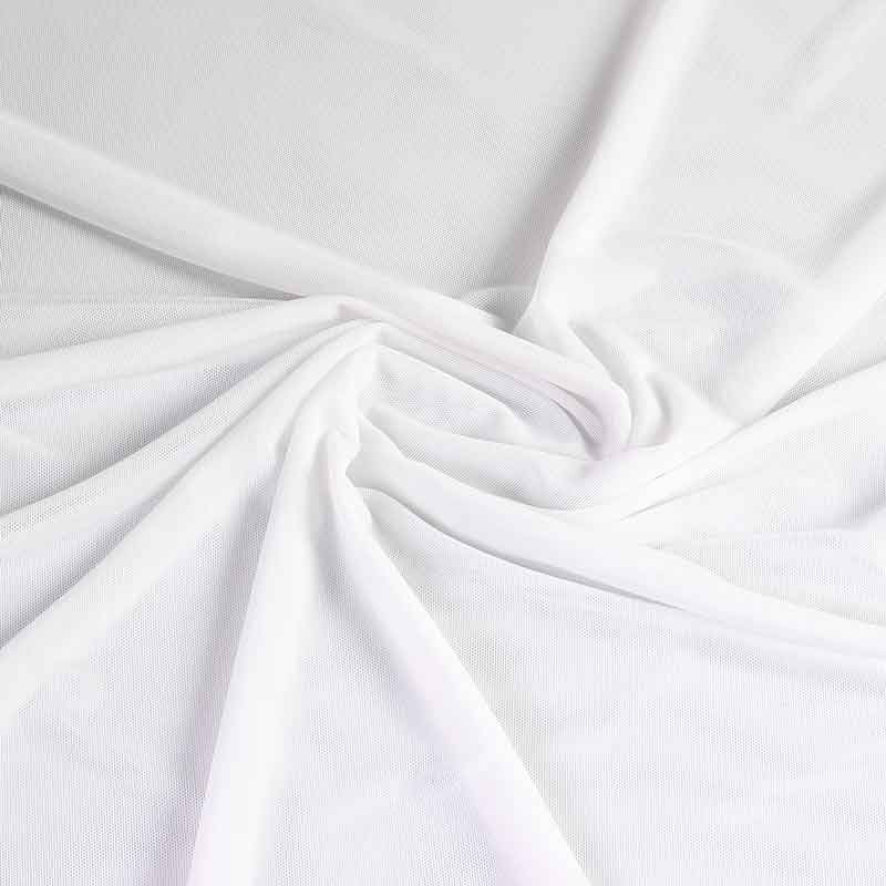 Stretch mesh stof wit
