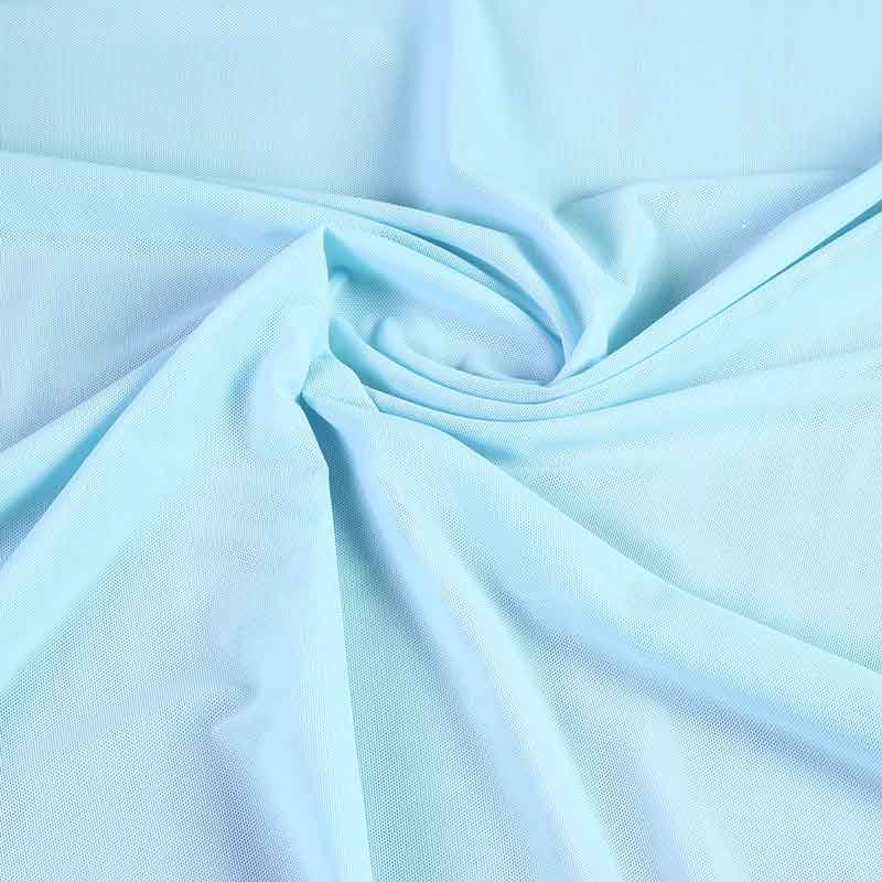 Stretch mesh stof babyblauw