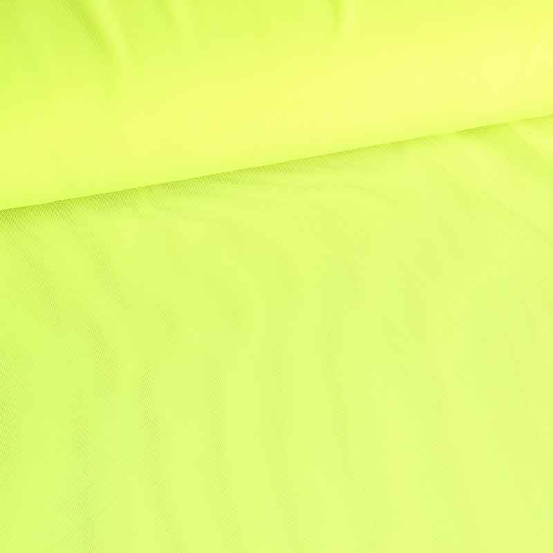 Stretch mesh stof fluor geel