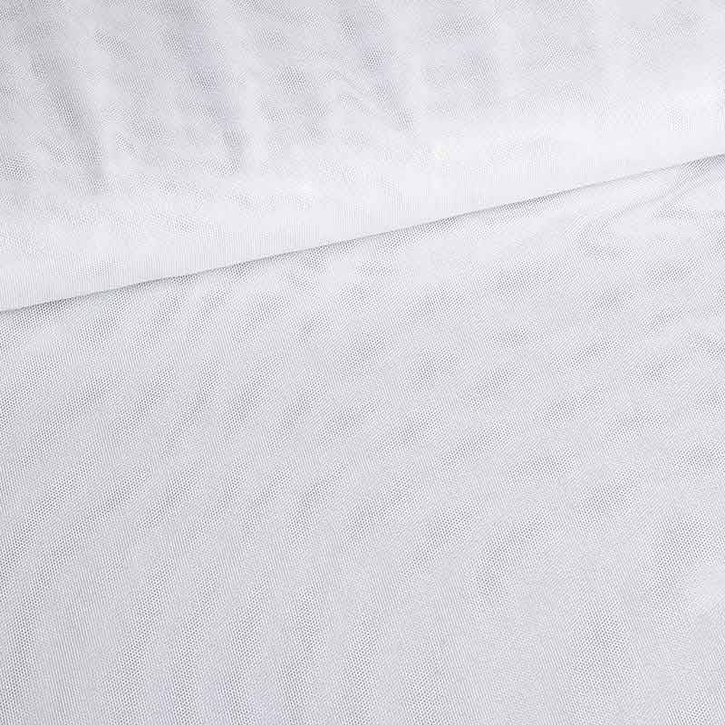 Stretch mesh foil stof wit