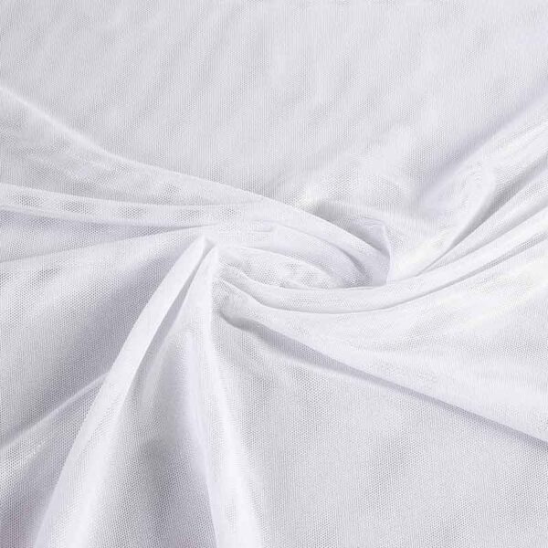 Stretch mesh foil stof wit