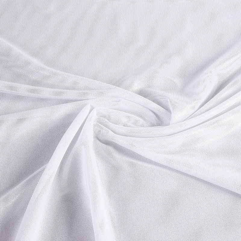 Stretch mesh foil stof wit
