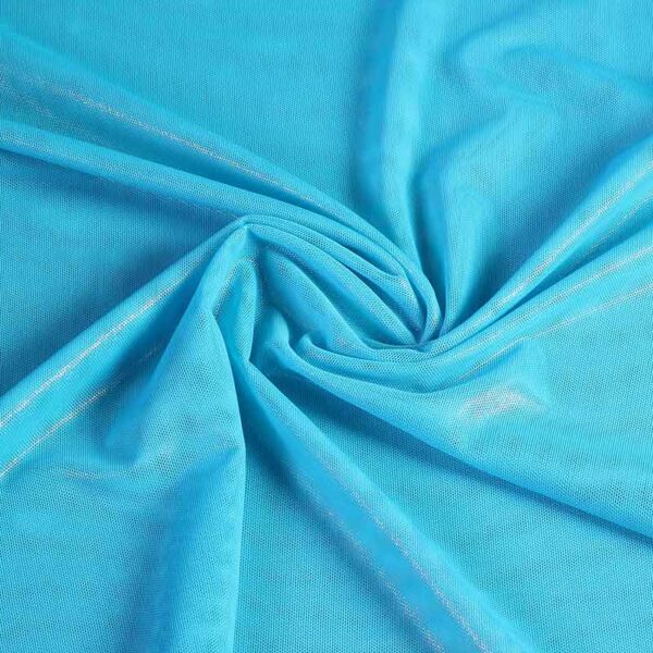 Stretch mesh foil stof aqua