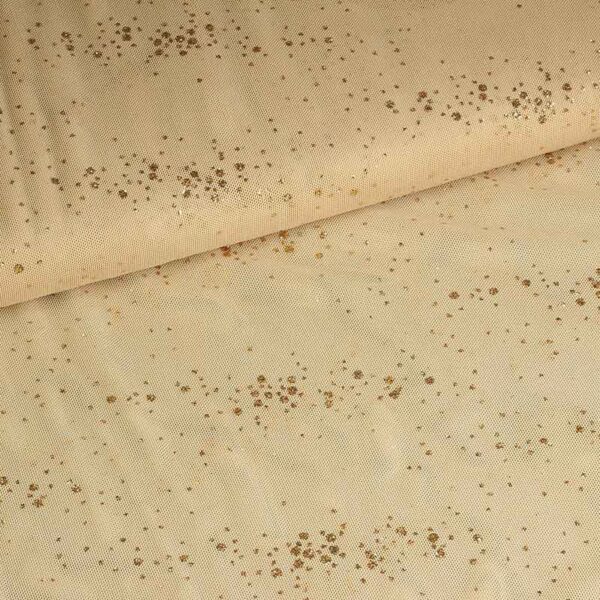 Mesh stof glitter stip huidskleur