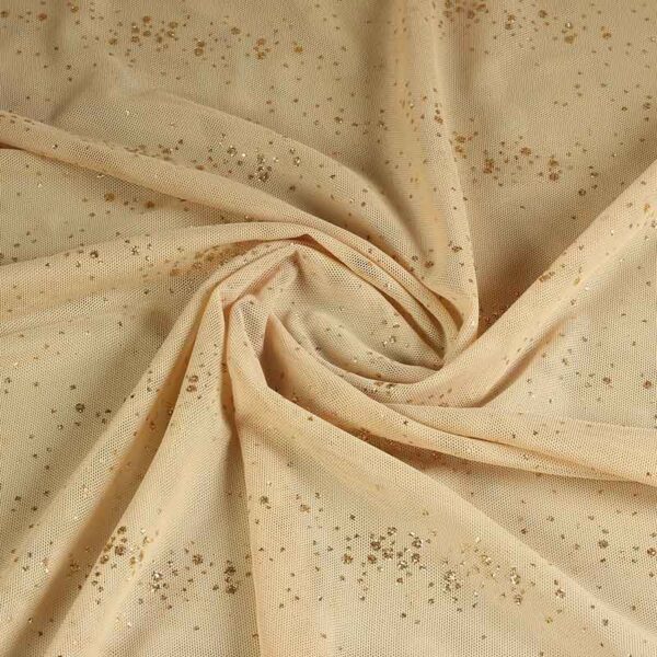 Mesh stof glitter stip huidskleur