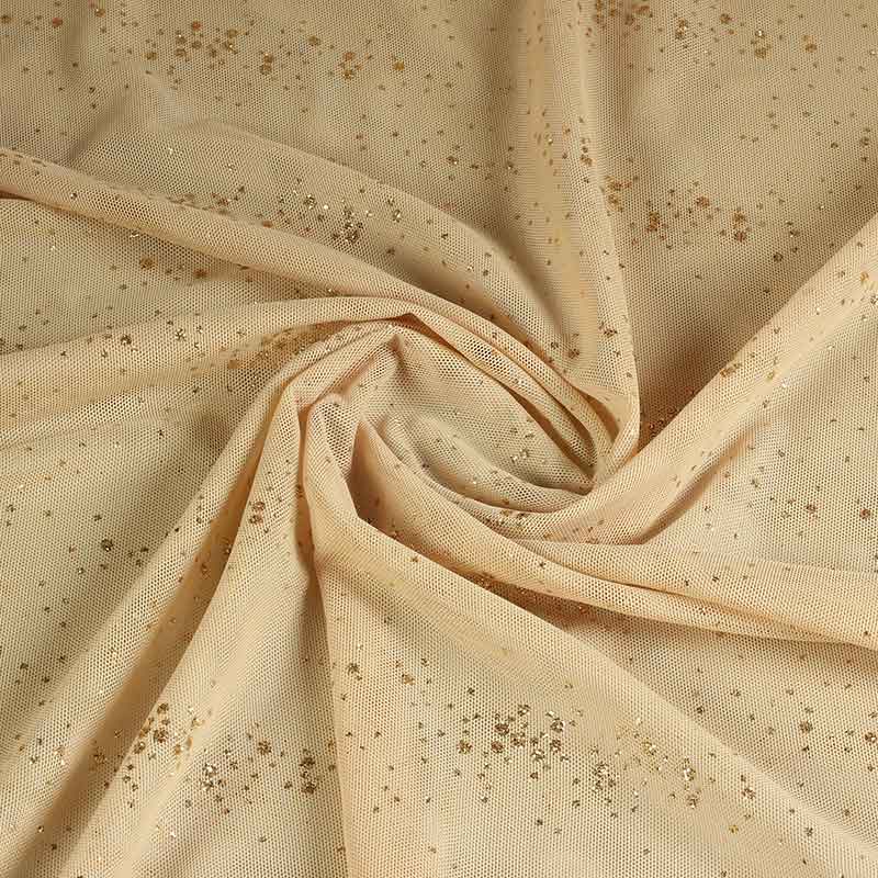 Mesh stof glitter stip huidskleur