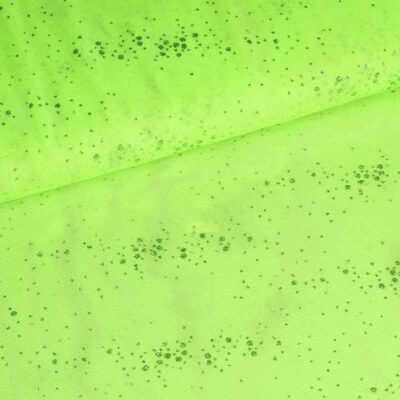 Mesh stof glitter stip lime