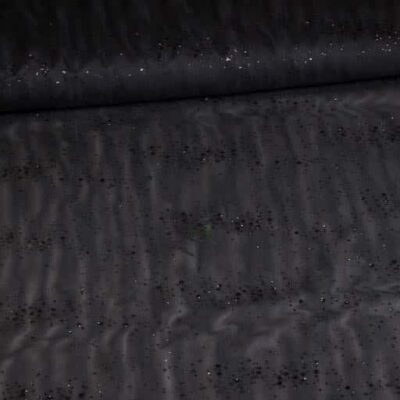 Mesh stof glitter stip zwart