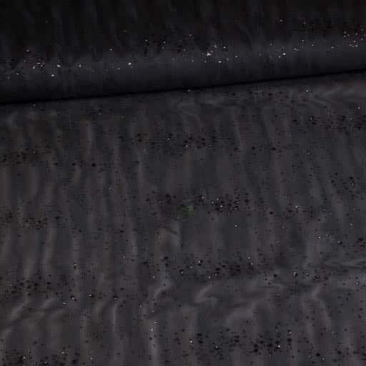 Mesh stof glitter stip zwart