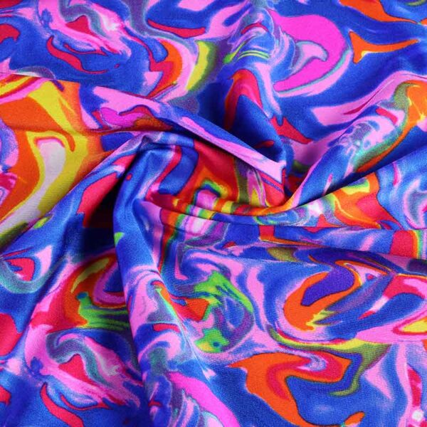Stretch 4 way stof fusion multicolor
