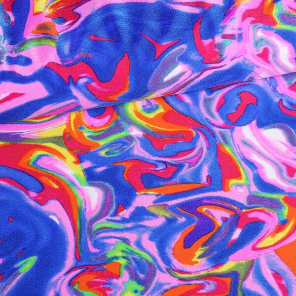 Stretch 4 way stof fusion multicolor