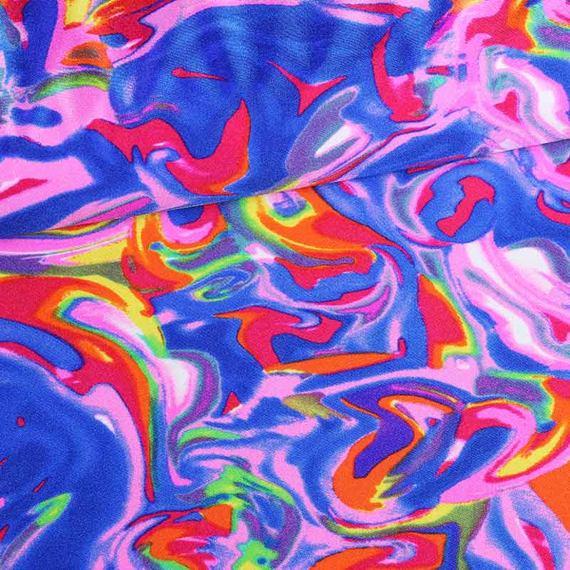 Stretch 4 way stof fusion multicolor