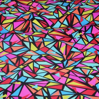 Stretch 4 way stof Fiesta driehoek multicolor