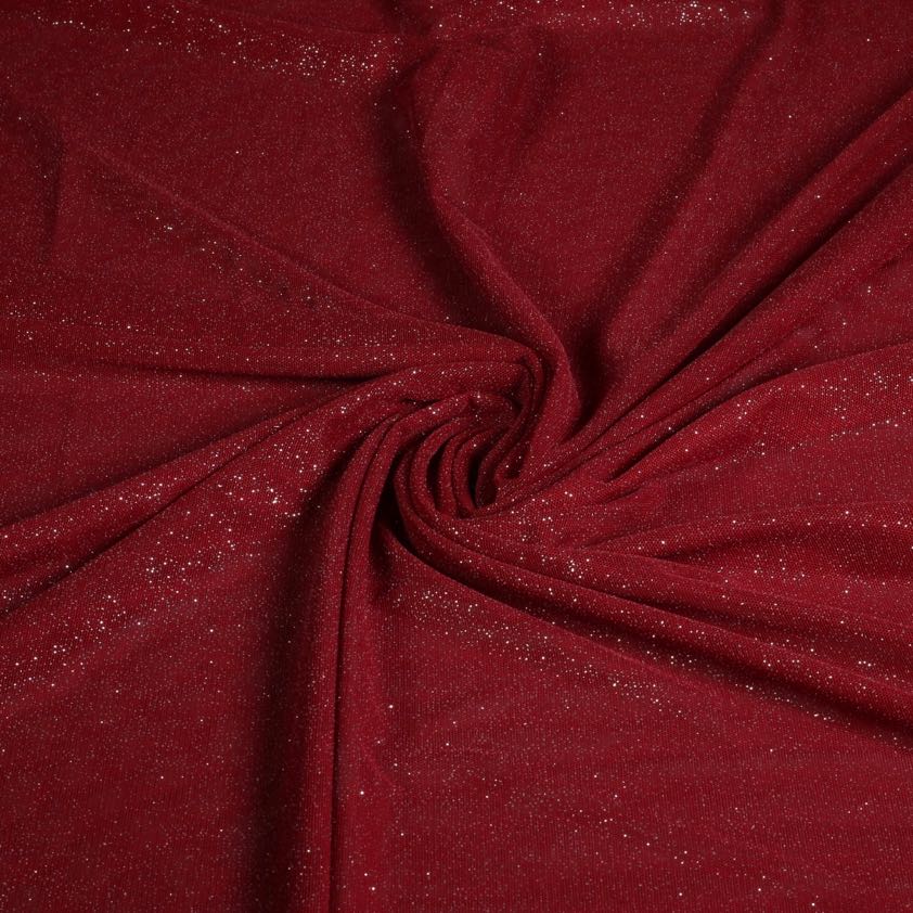 Mesh glitter stof bordeaux