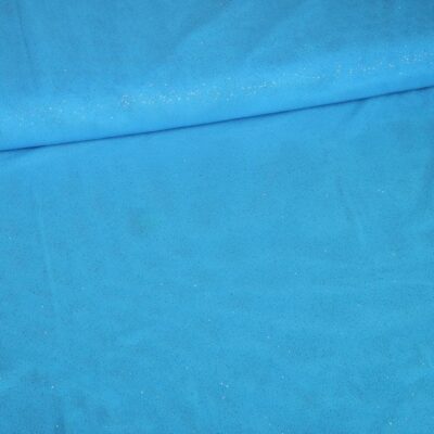 Stretch mesh glitter stof turquoise
