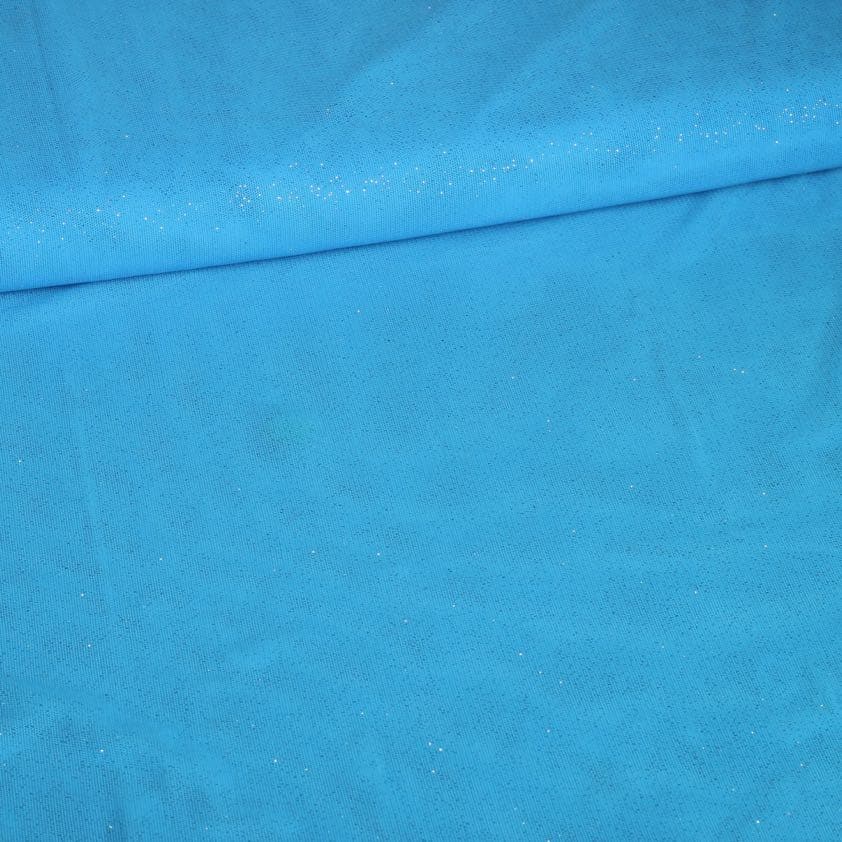Stretch mesh glitter stof turquoise