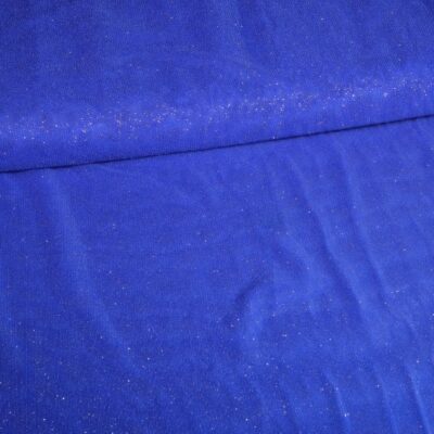 Mesh glitter stof kobalt