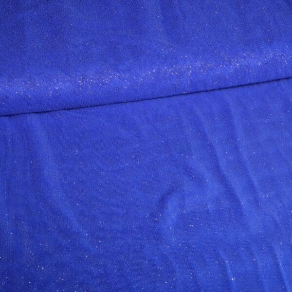 Mesh glitter stof kobalt
