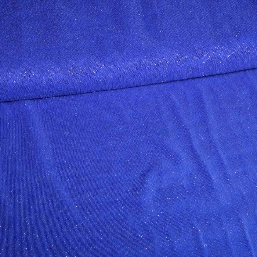 Mesh glitter stof kobalt