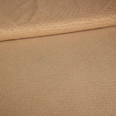 Stretch mesh glitter stof beige