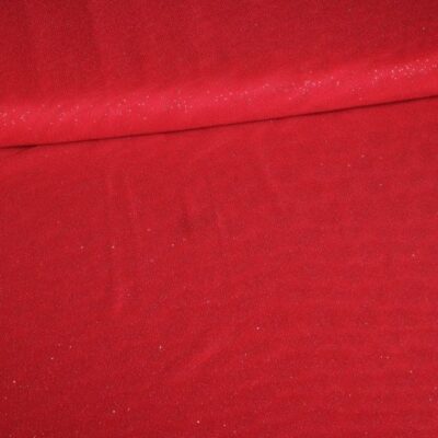 Mesh glitter stof rood