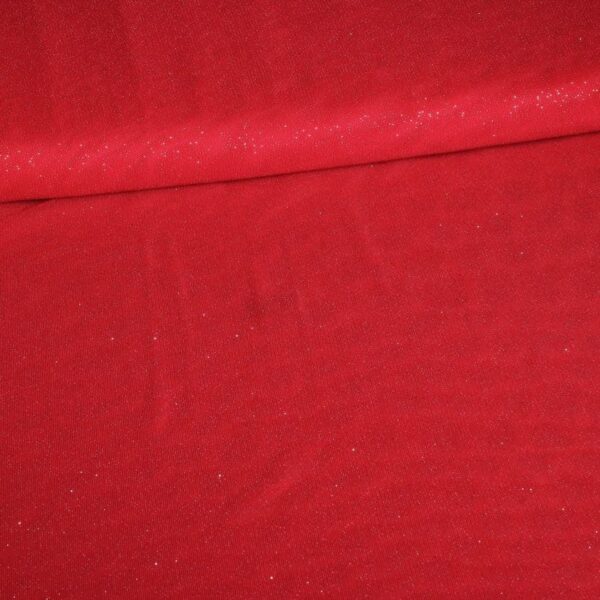 Mesh glitter stof rood